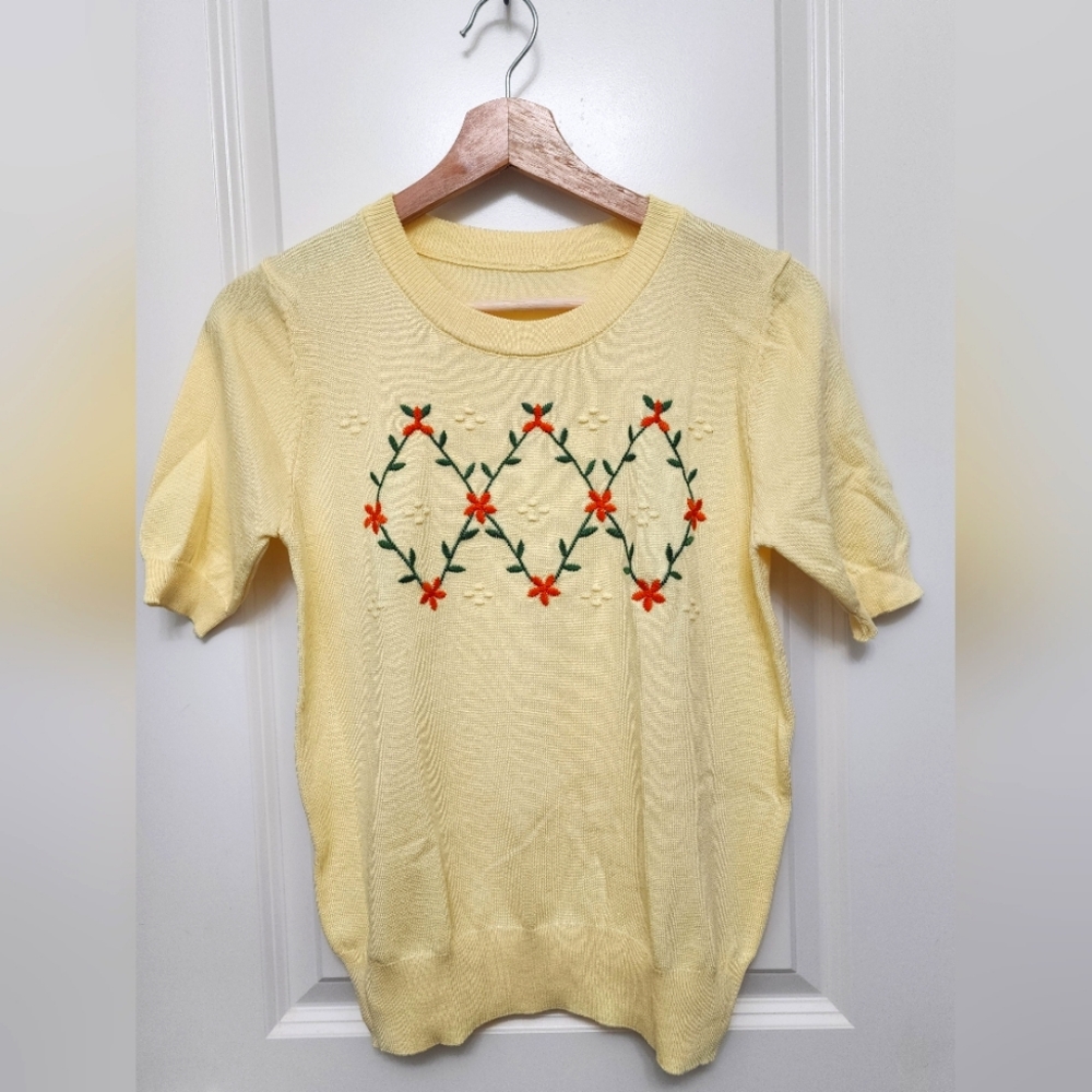 Yellow- Knitted Top